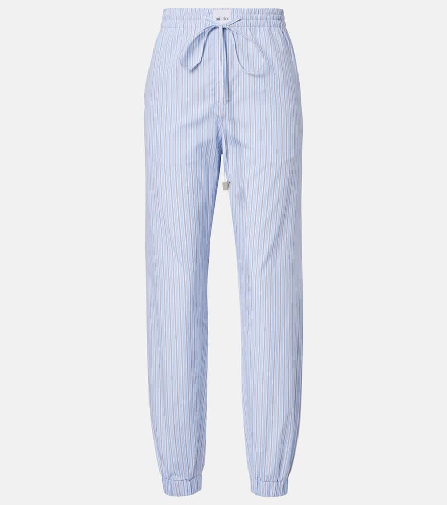 Striped cotton tapered pants