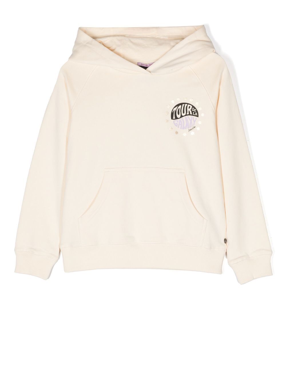 Slogan-print cotton hoodie - Neutrals