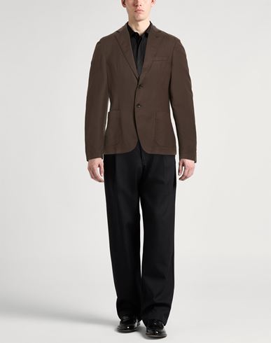 Man Blazer Chocolate brown Size 40 Cotton, Elastane