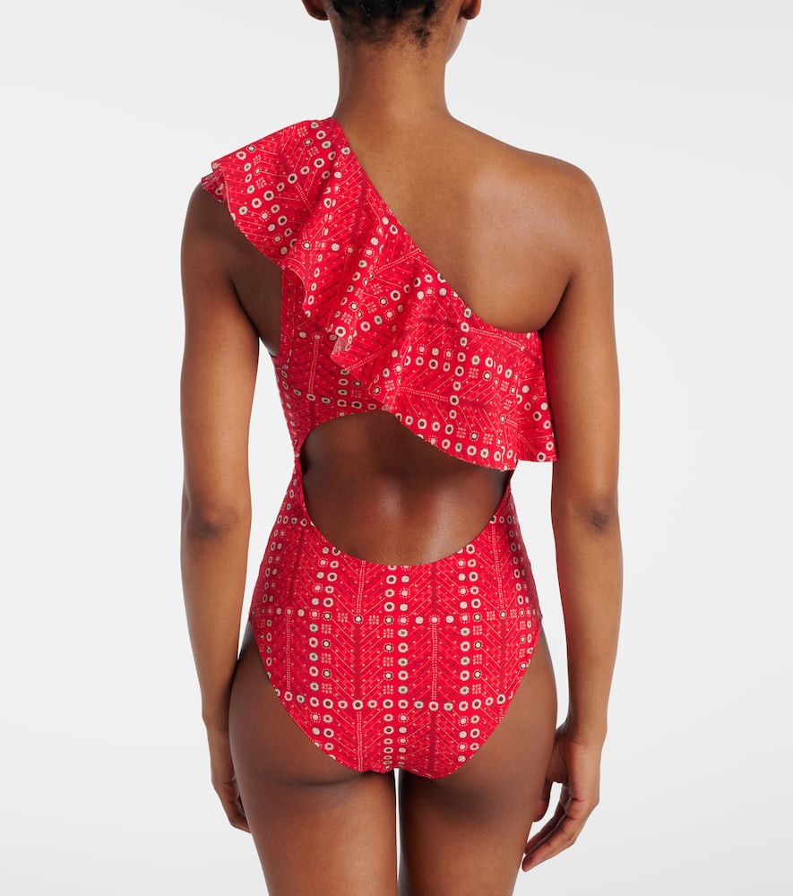 Sicilya ruffled printed swimsuit