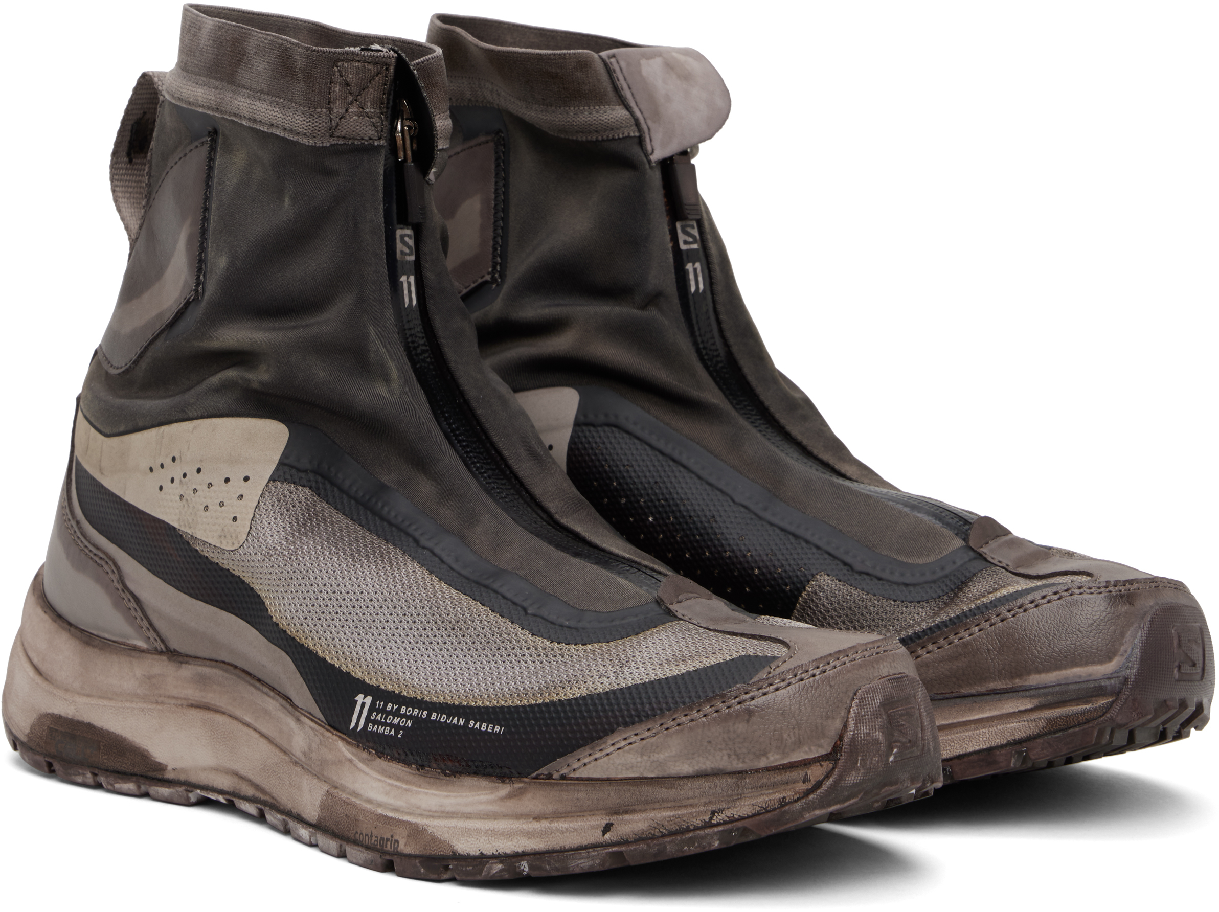 11 by Boris Bidjan Saberi Brown Salomon Edition Bamba 2 High Sneakers