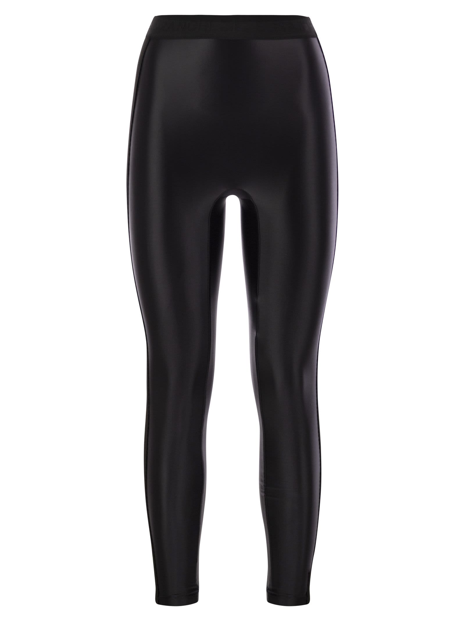 Shiny Lycra Leggings With Logoed Elastic Band