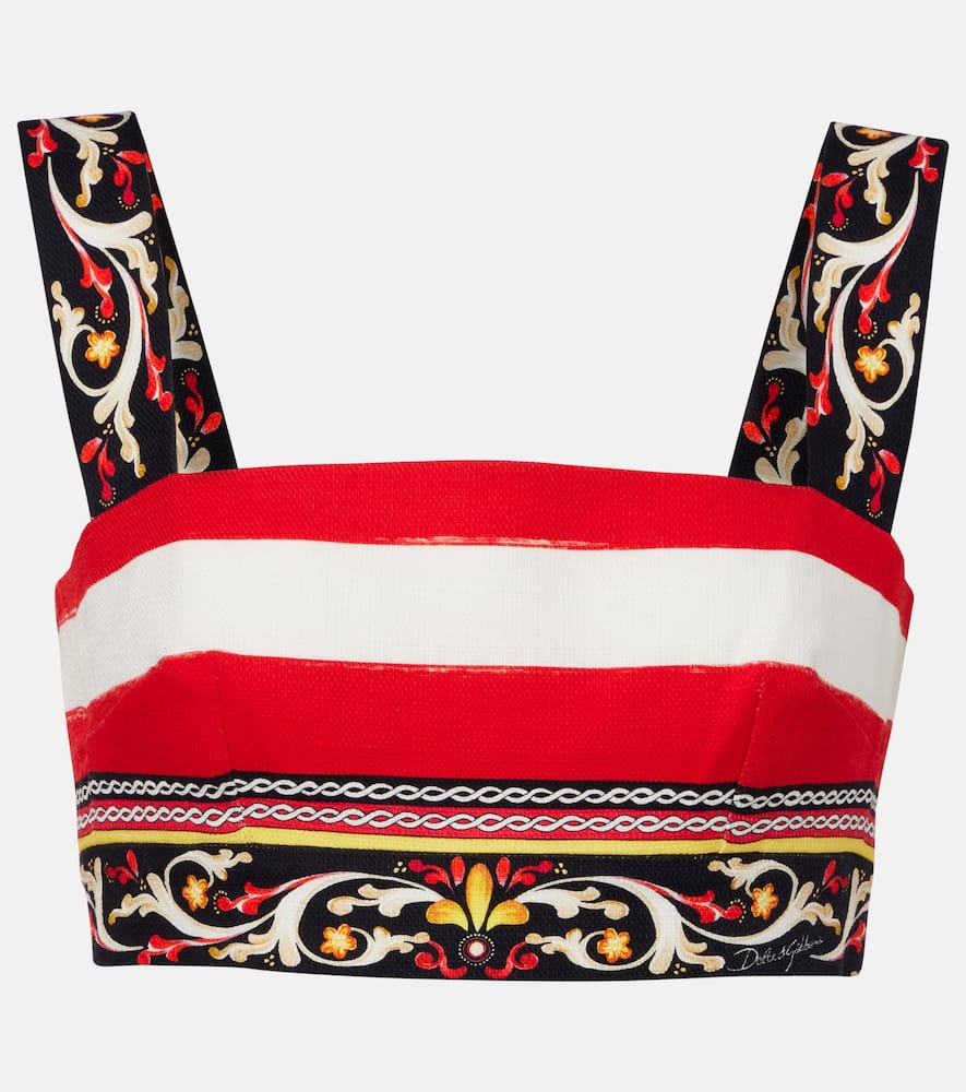 Dolce & Gabbana Striped cotton-blend bra top