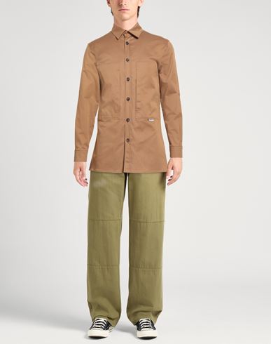 Man Shirt Camel Size M Cotton, Elastane