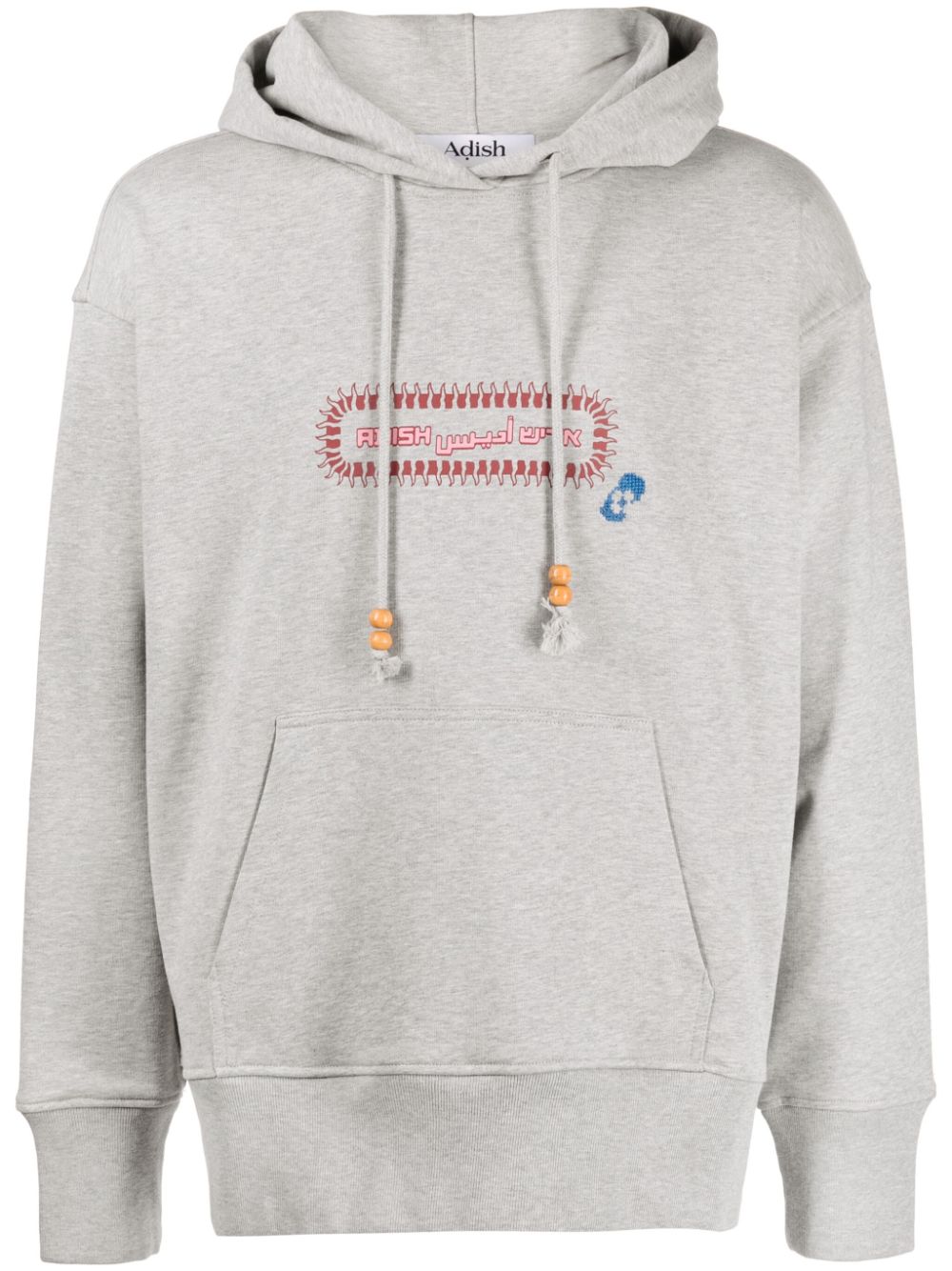 Alkhws logo-print cotton hoodie - Grey
