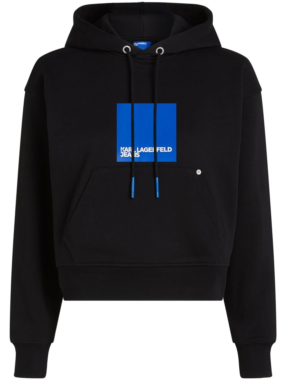 Box-logo organic-cotton hoodie - Black