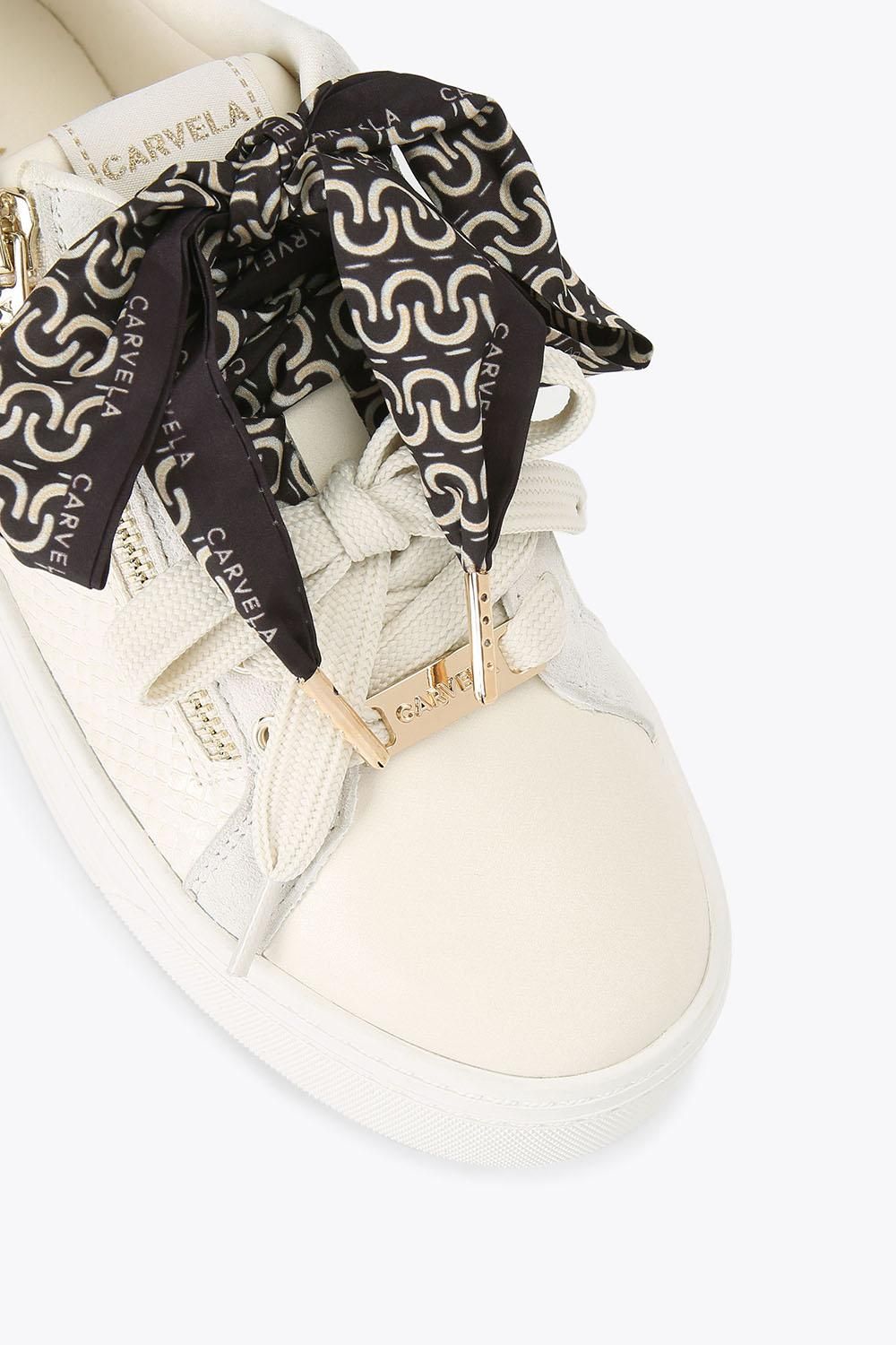 Carvela Women's 'Sorrento Scarf Sneaker' Trainers in Crea