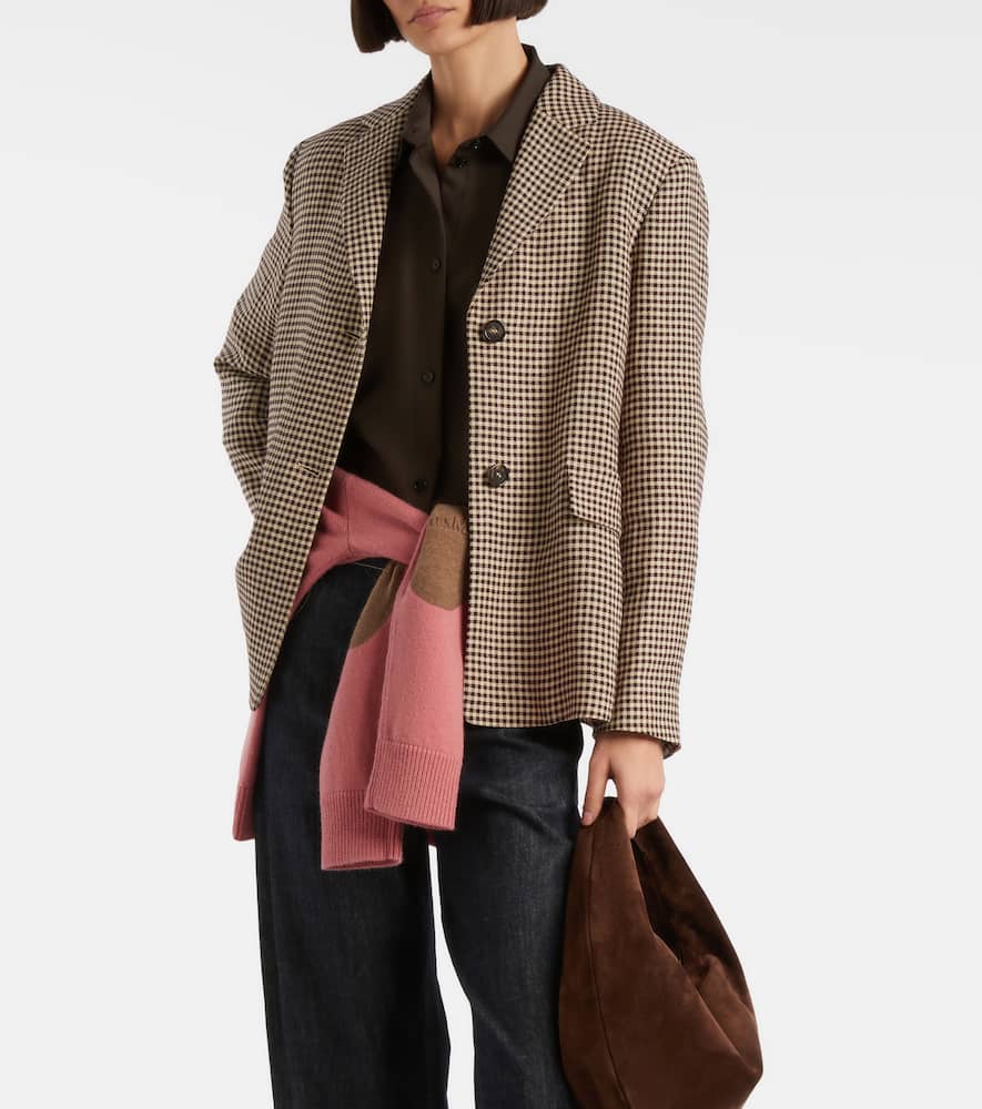 Gita checked linen blazer