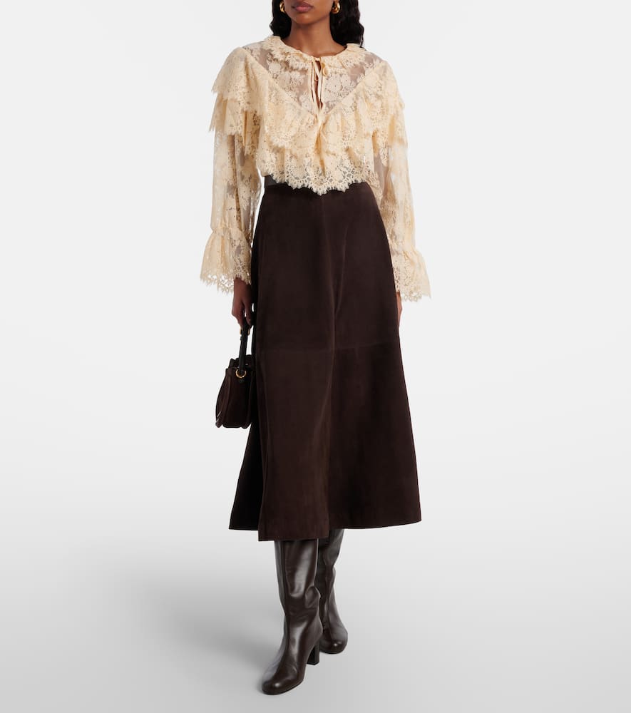 Faryn ruffled lace blouse