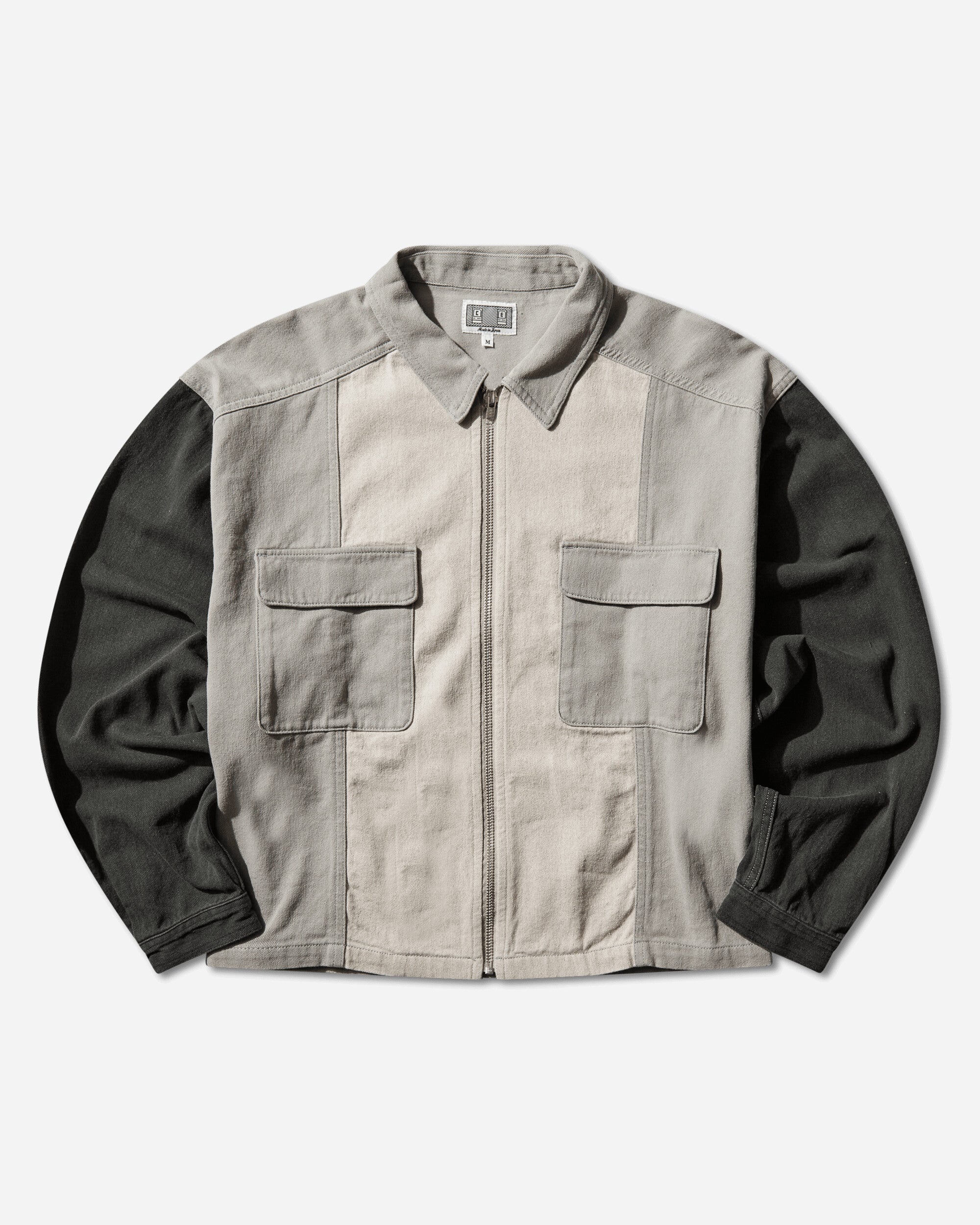 Men s Stripe Cut Short Shirt Jacket Grey