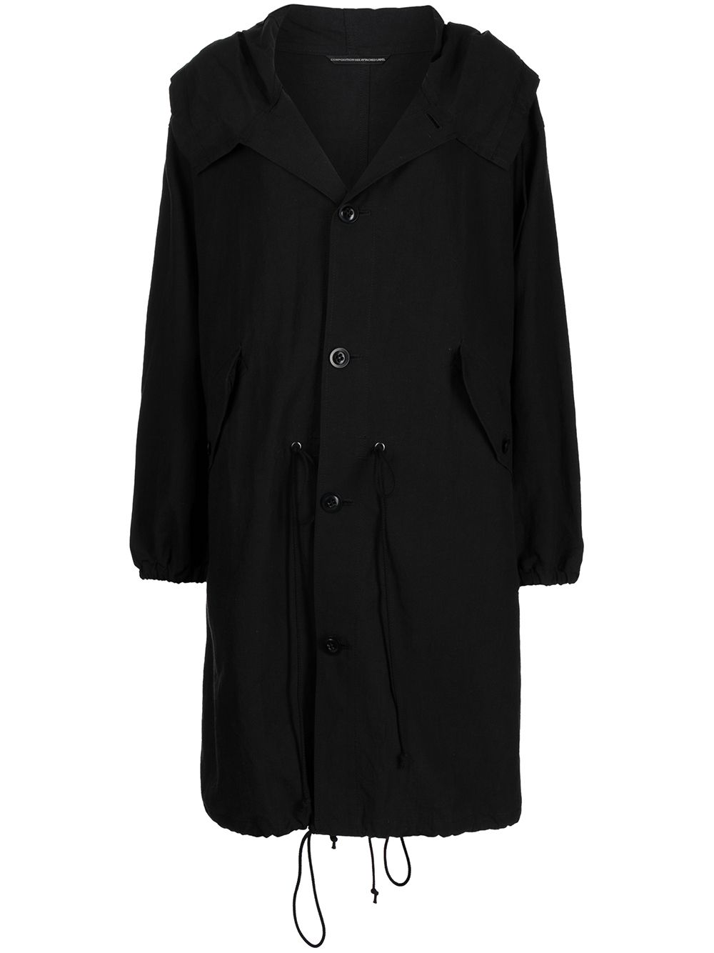 Oversized hooded coat - Black