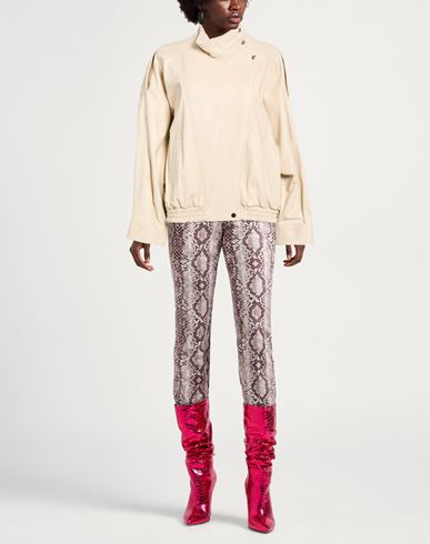 Woman Jacket Cream Size S Leather