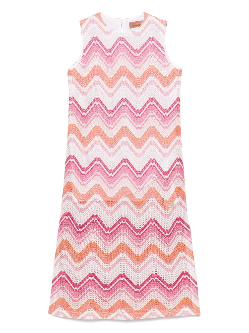 Zigzag-woven dress - White