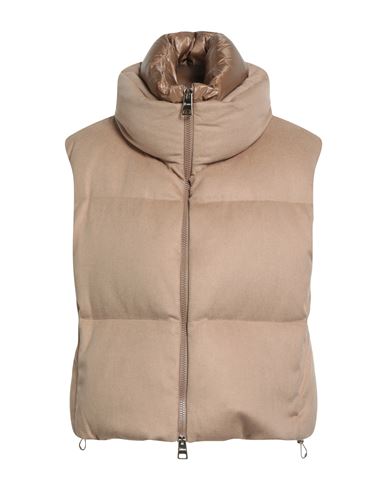 Woman Vest Camel Size 8 Silk, Cashmere, Polyamide