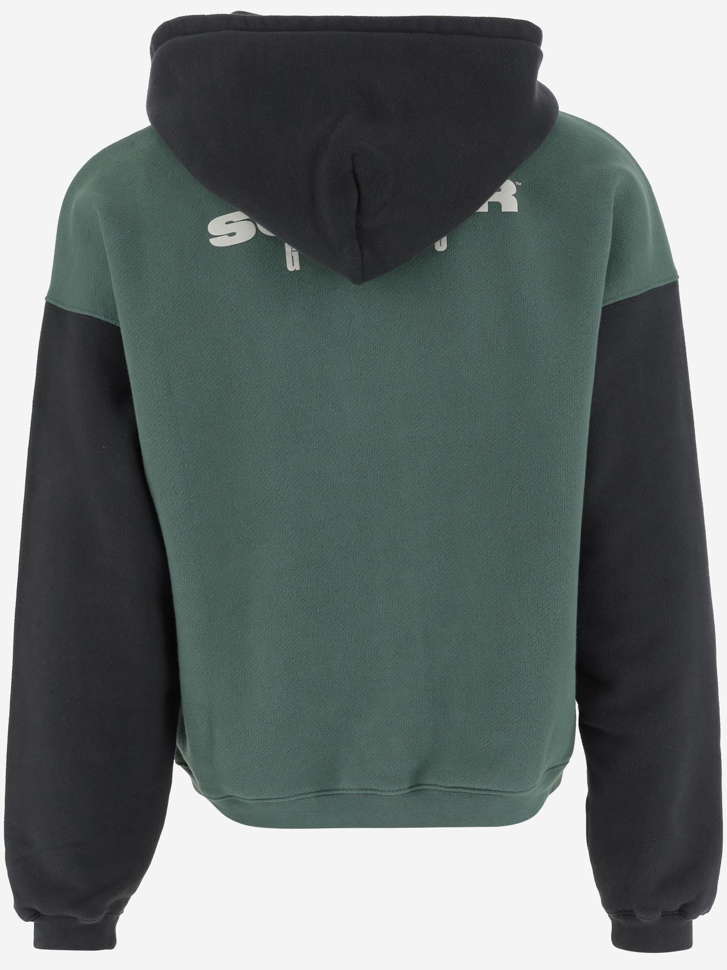 Organic Cotton Color-Block Hoodie — Green