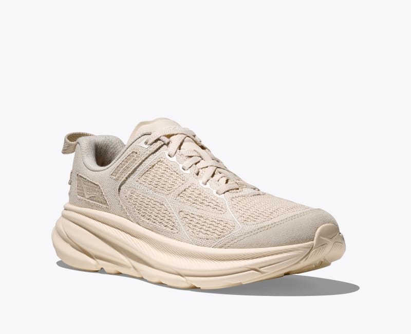 HOKA Vibrant Bloom Clifton One9 Shoes in Alabaster/Cielo Blue