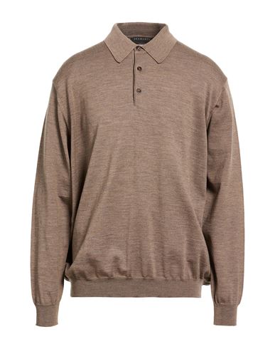 Man Sweater Light brown Size 48 Virgin Wool