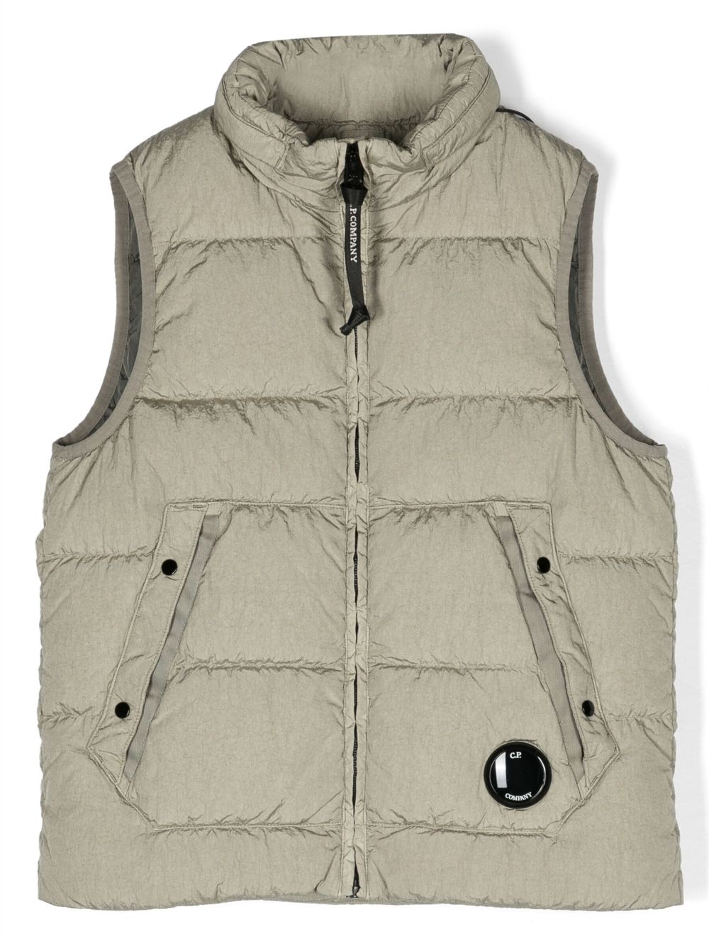 Lens-detail padded gilet - Green