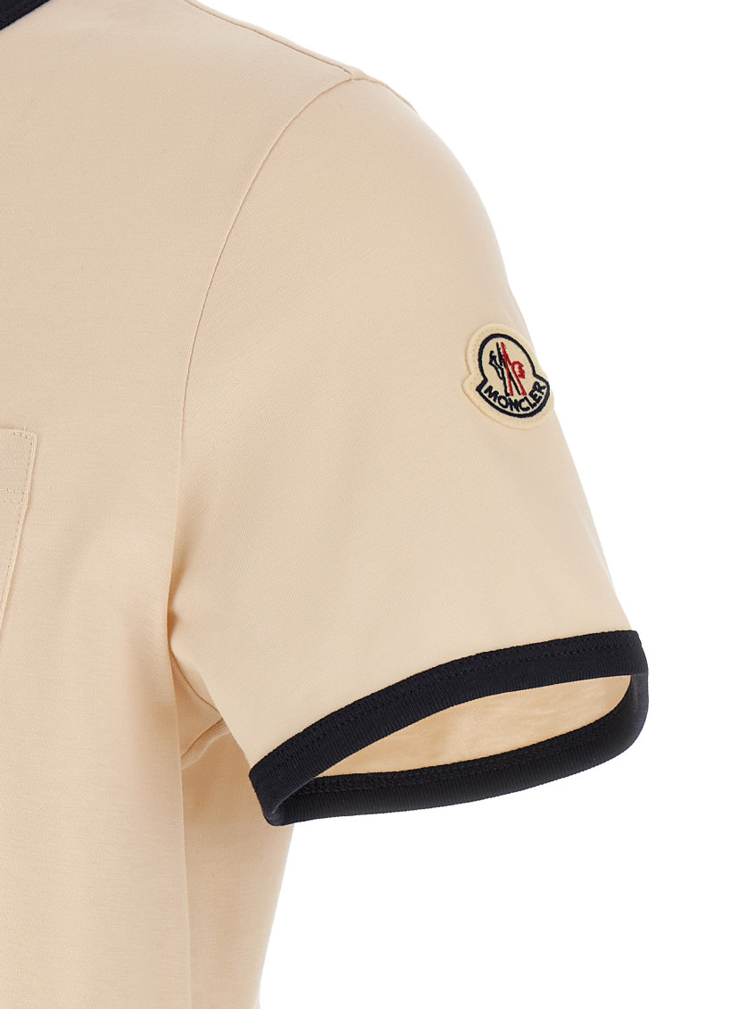 Logo Embroidery Pocket T-Shirt Beige