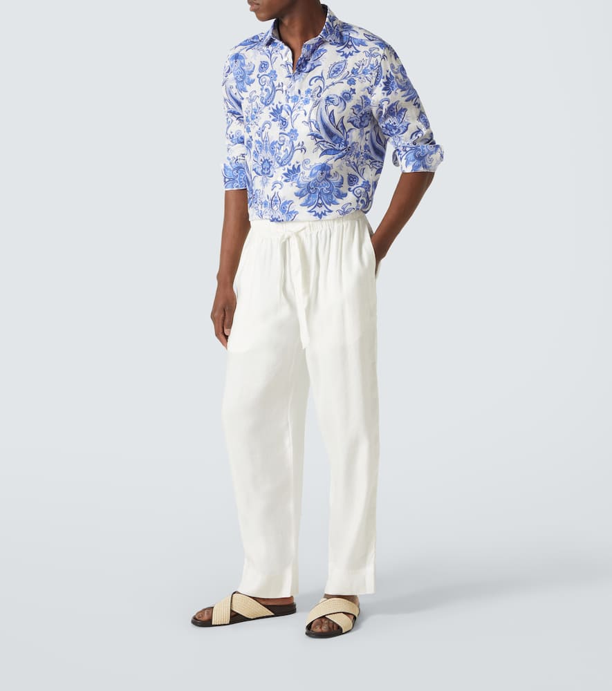 Roma printed linen shirt