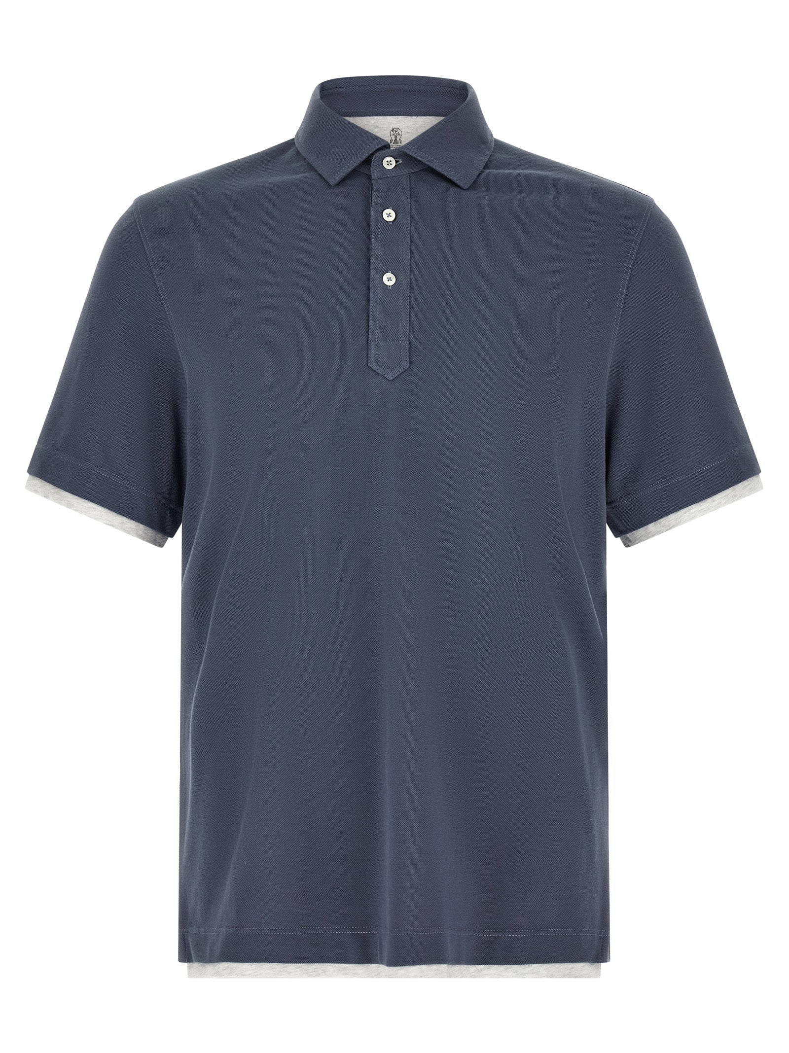 Cotton Piquet Polo Shirt — Blue