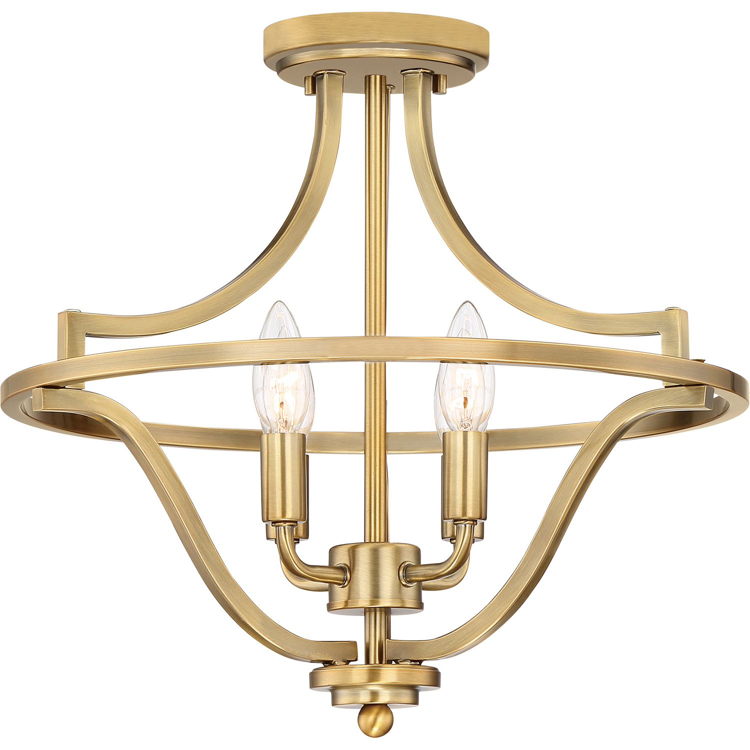 Harvel 4-Light Semi-Flush Mount in Weathered Bra