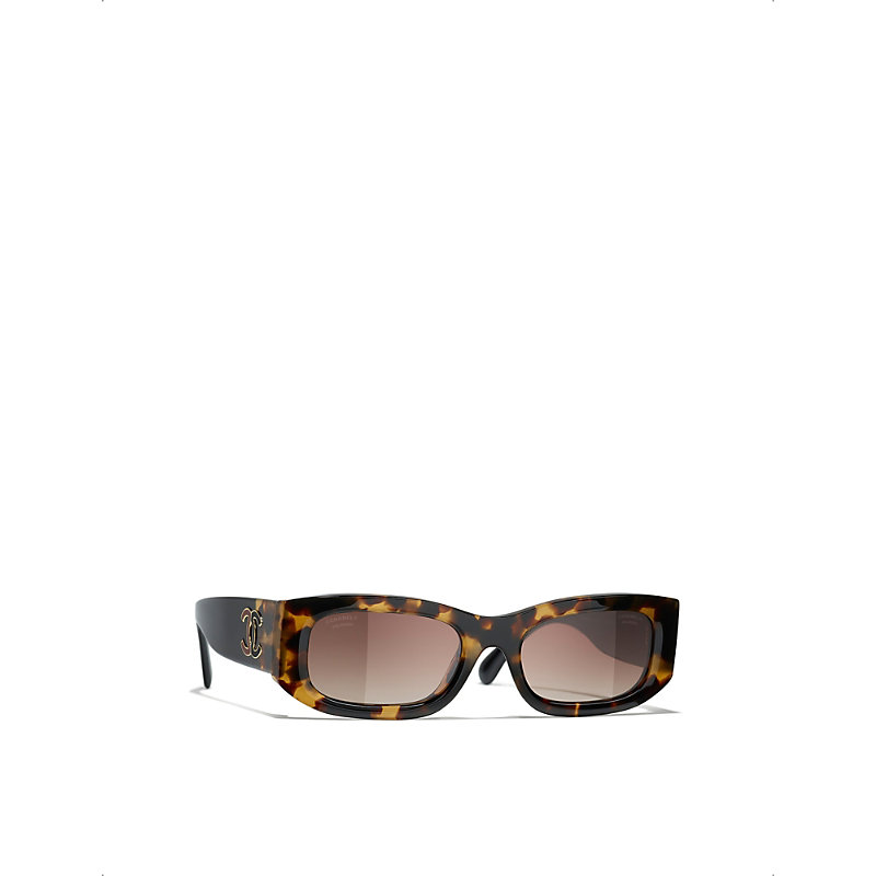 Womens Rectangle-Frame Sunglasses