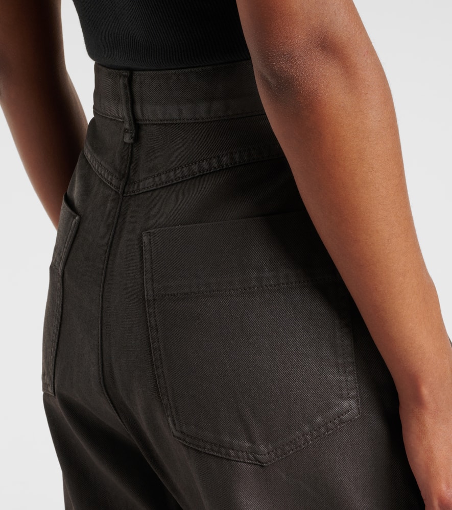High-rise cotton wide-leg pants