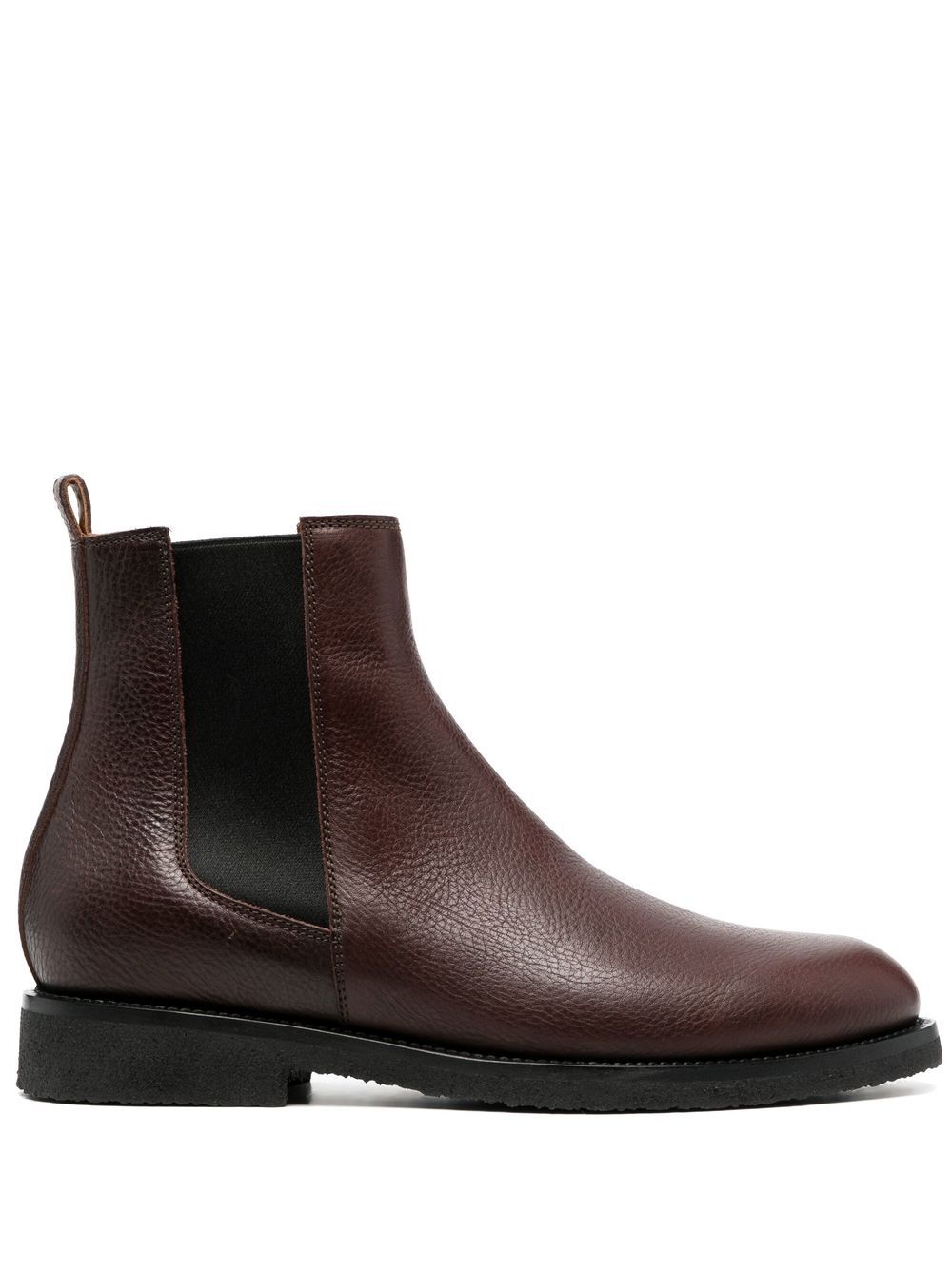 Ankle-length leather boots - Brown