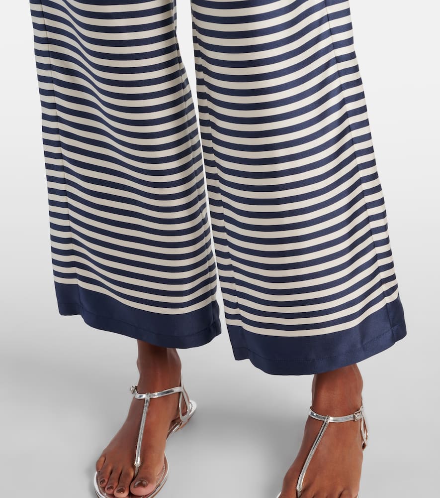Nine striped silk wide-leg pants