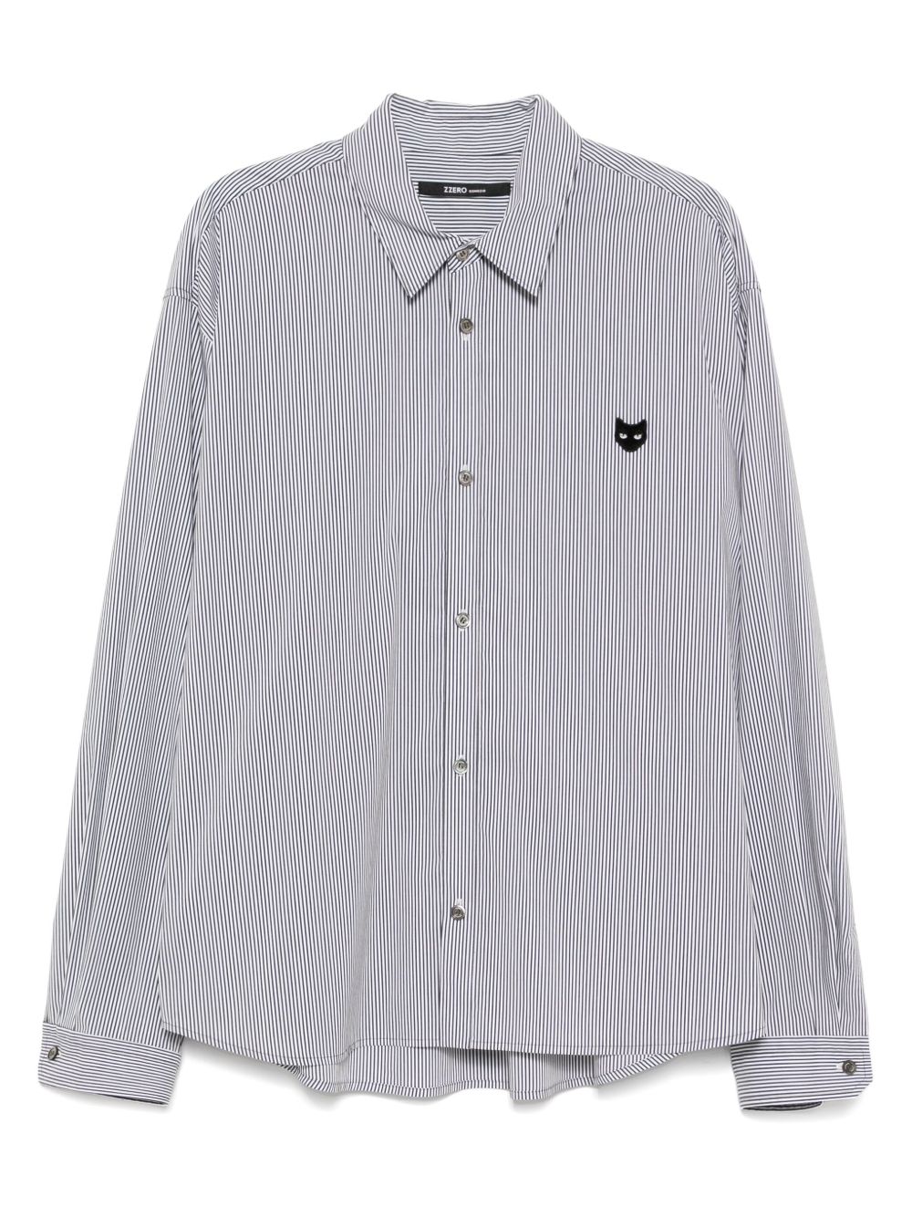 ZZERO BY SONGZIO curved-cut cropped shirt - White