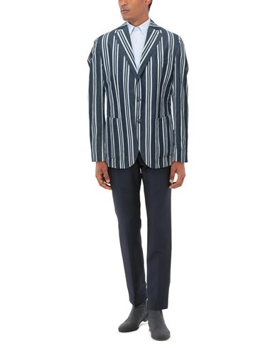L. b.m. 1911 Man Blazer Midnight blue Size 40 Cotton, Linen, Silk