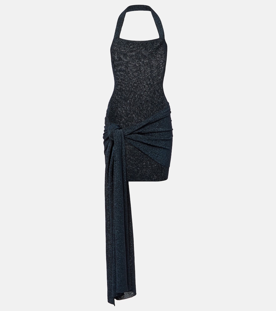 Gathered lamé minidress