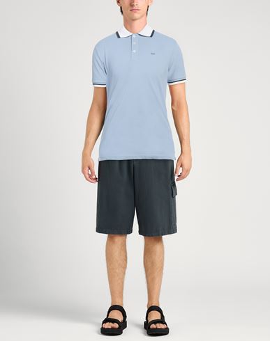 Gas Man Polo shirt Sky blue Size XL Cotton, Elastane