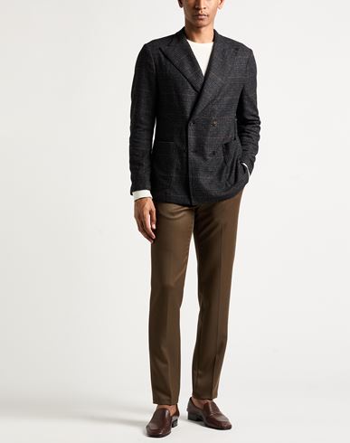 Man Blazer Charcoal Size 36 Virgin Wool, Polyamide, Silk, Polyester, Elastane