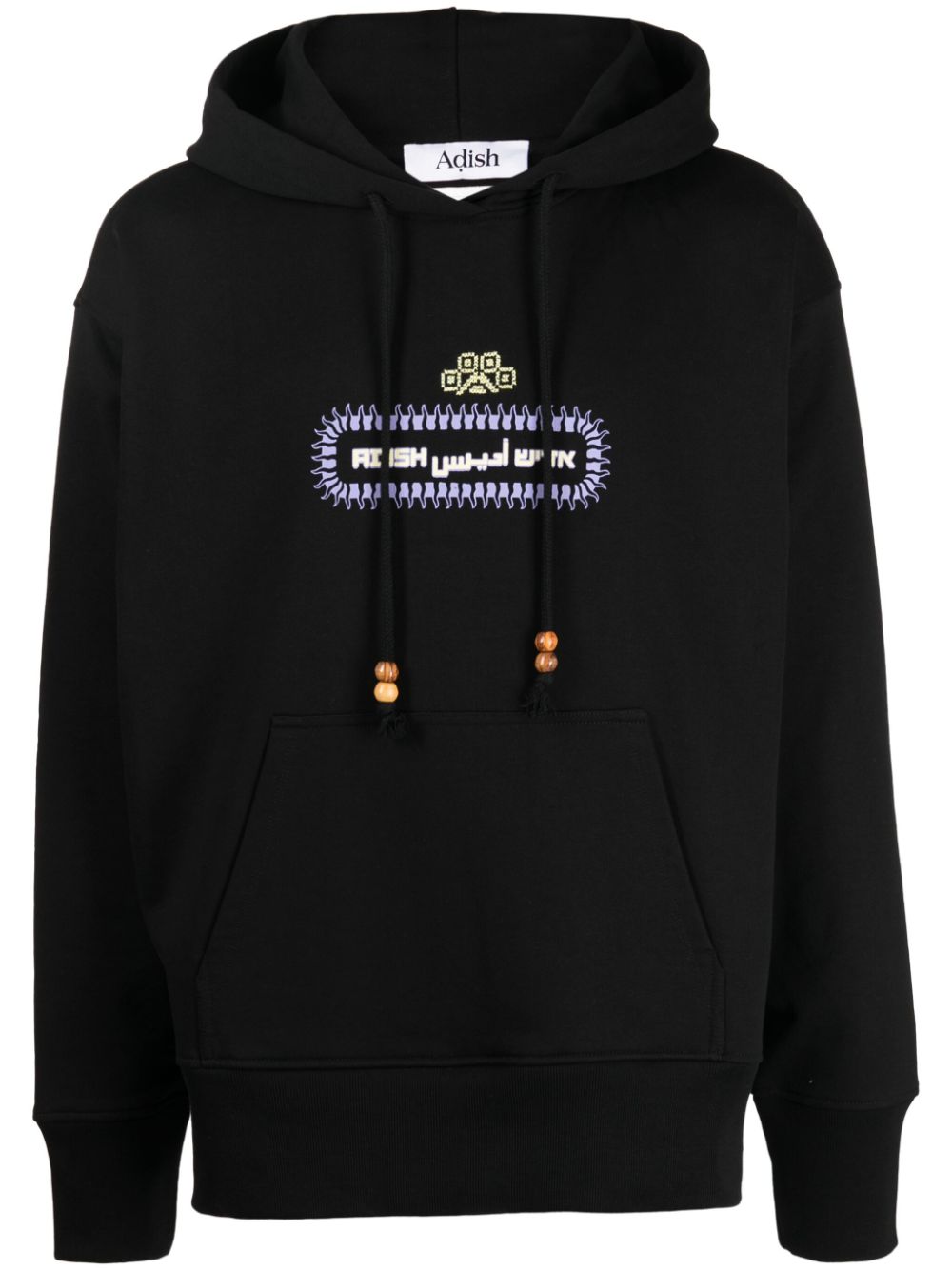 Alkhws logo-print cotton hoodie - Black
