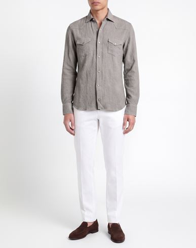 Man Shirt Grey Size 15 Cotton, Cashmere, Elastane
