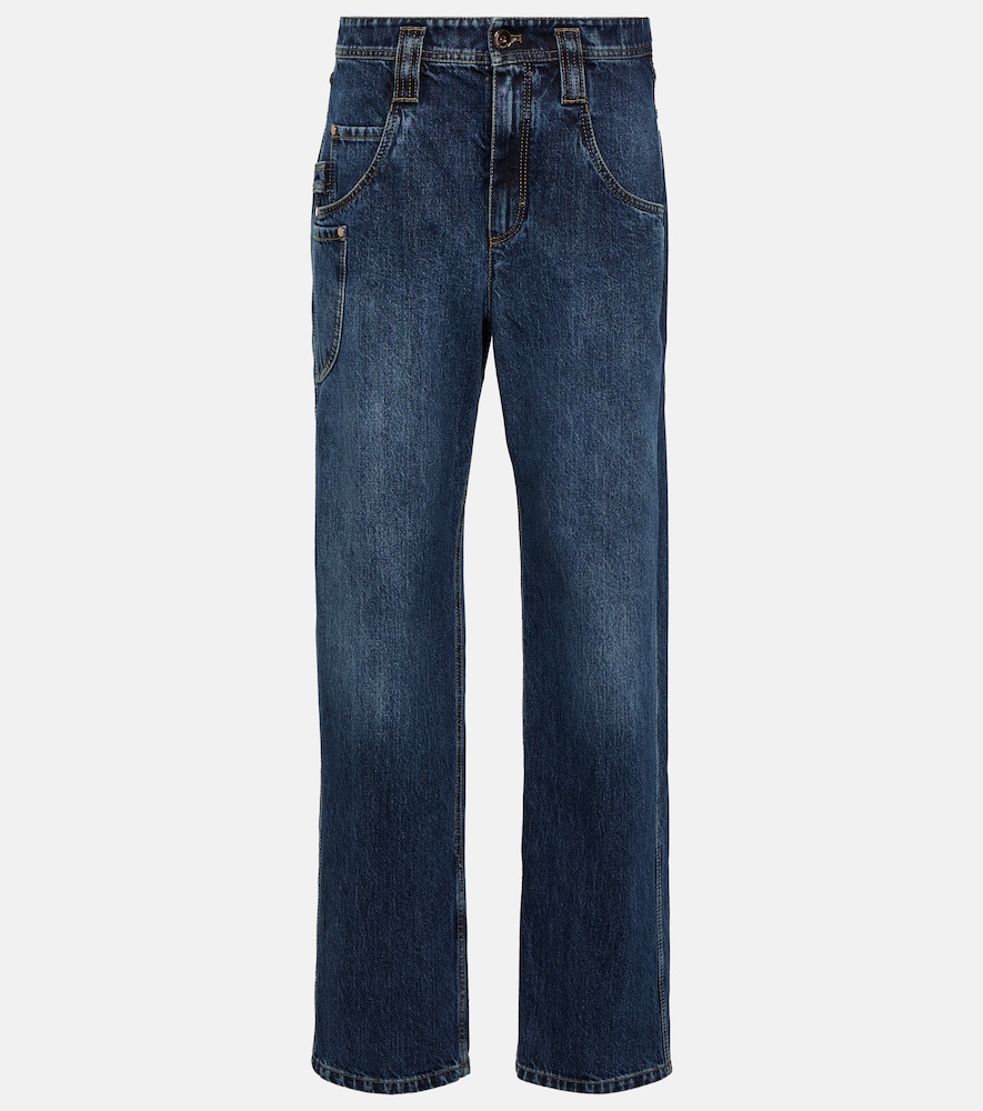 Low-rise wide-leg jeans