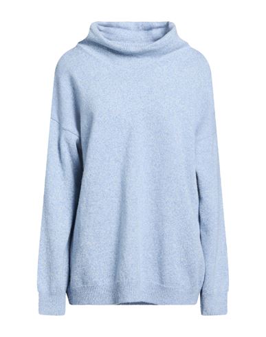 Collezione N_01 Woman Turtleneck Sky blue Size M Merino Wool