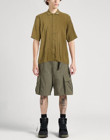 Family First Milano Man Shirt Military green Size M Cupro, Polyester