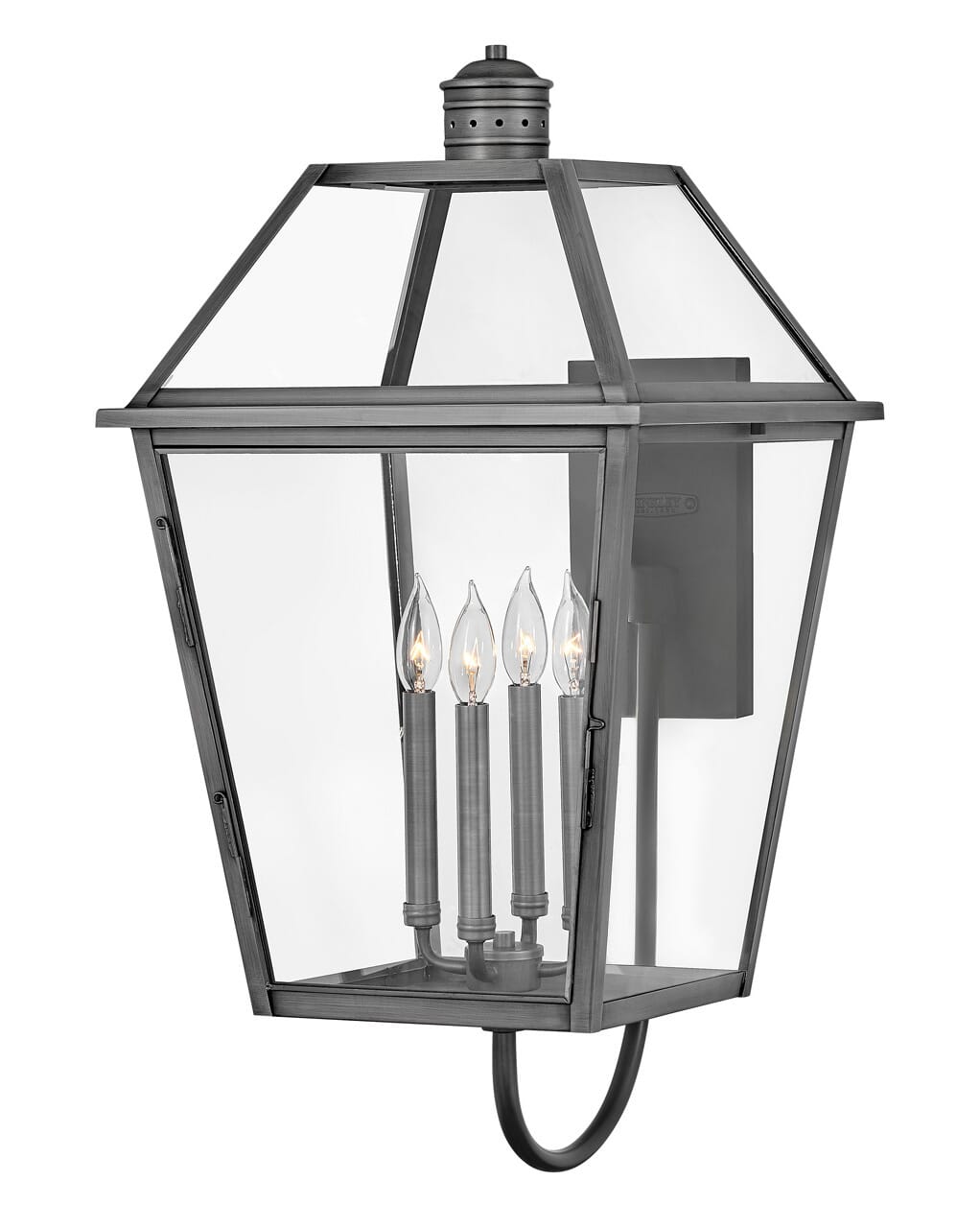 Blackened Brass LED Outdoor Lantern from the Nouvelle Collection