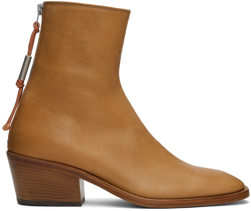 Beige Calfskin Boots