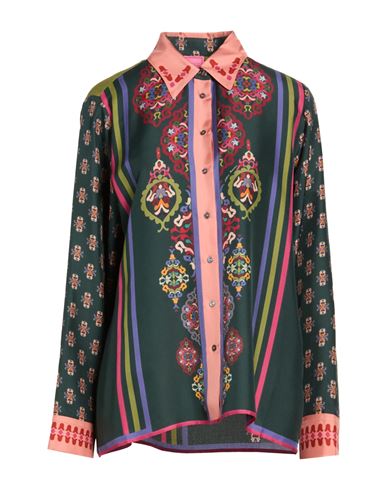 Woman Shirt Dark green Size S Silk