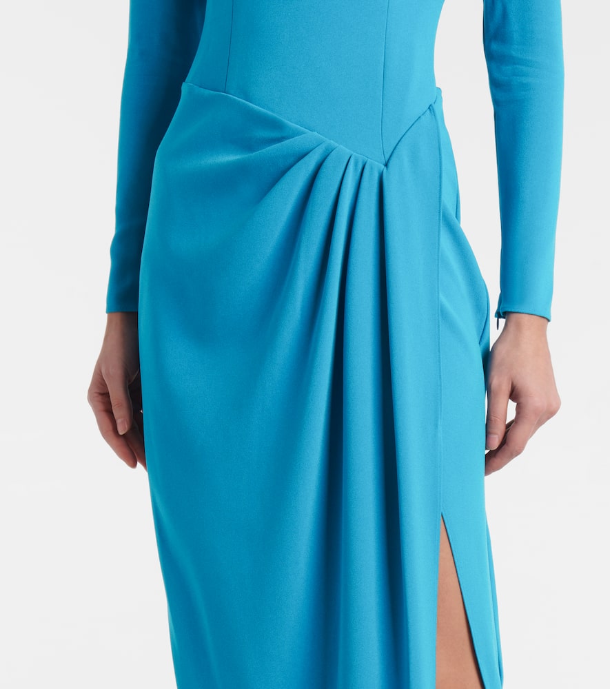 Draped asymmetric crêpe gown