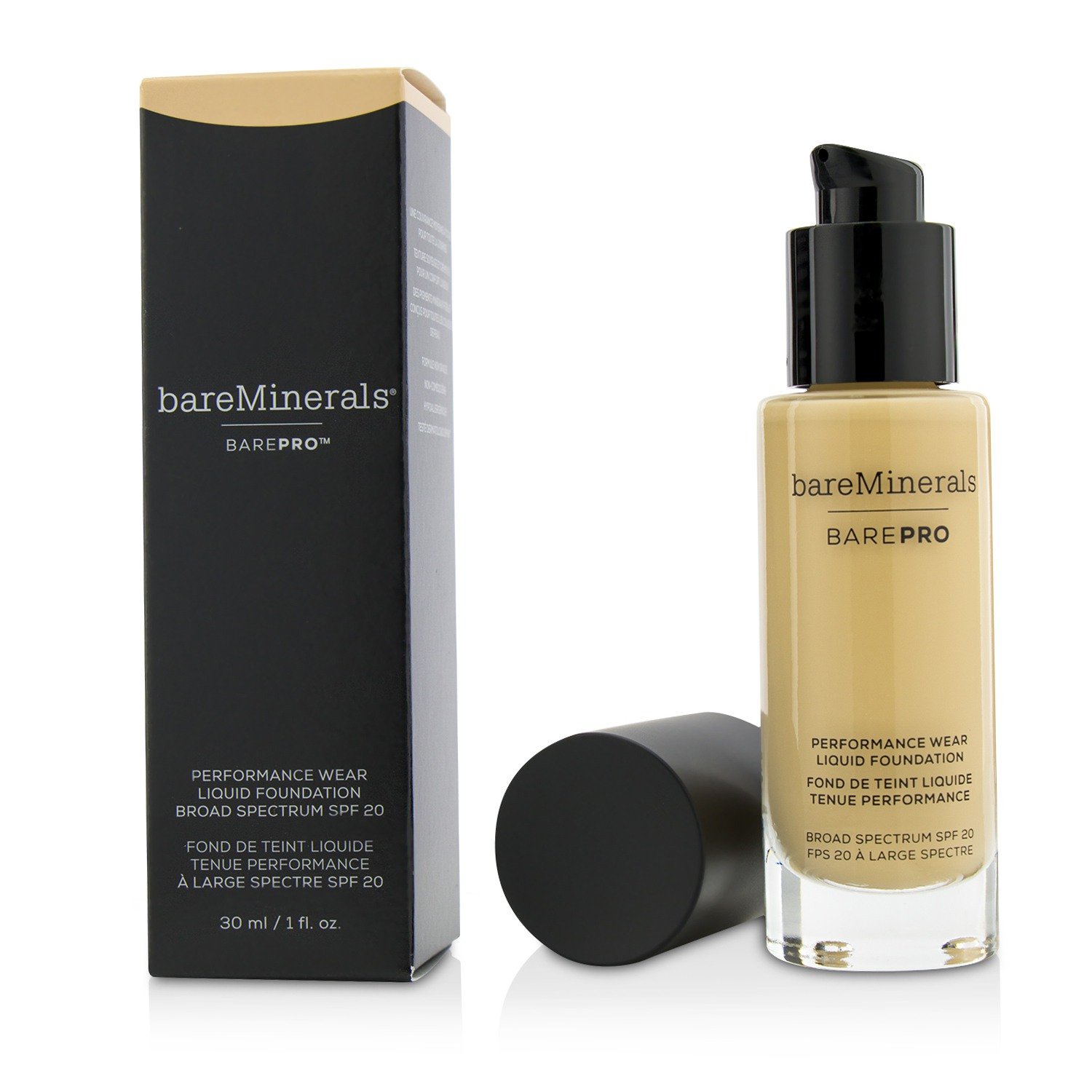BAREPRO Performance Wear Liquid Foundation Broad Spectrum SPF 20 - Cashmere 06 For Fair Neutral Skin w/ Subtle Yellow Undertone