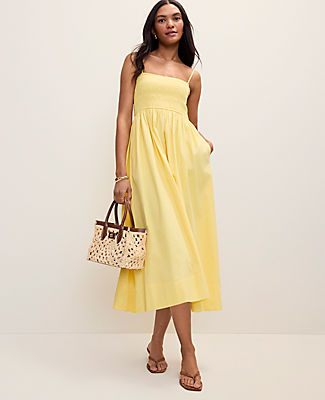 Ann Taylor Weekend Smocked Midi Dress