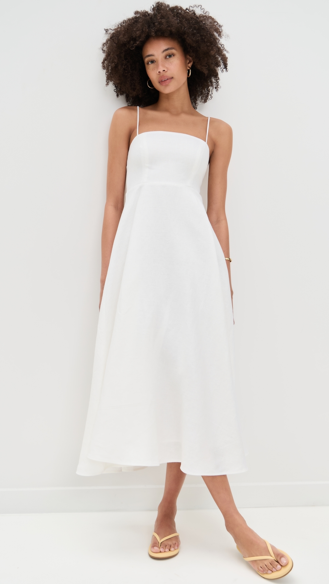 Reformation Monette Linen Dress White