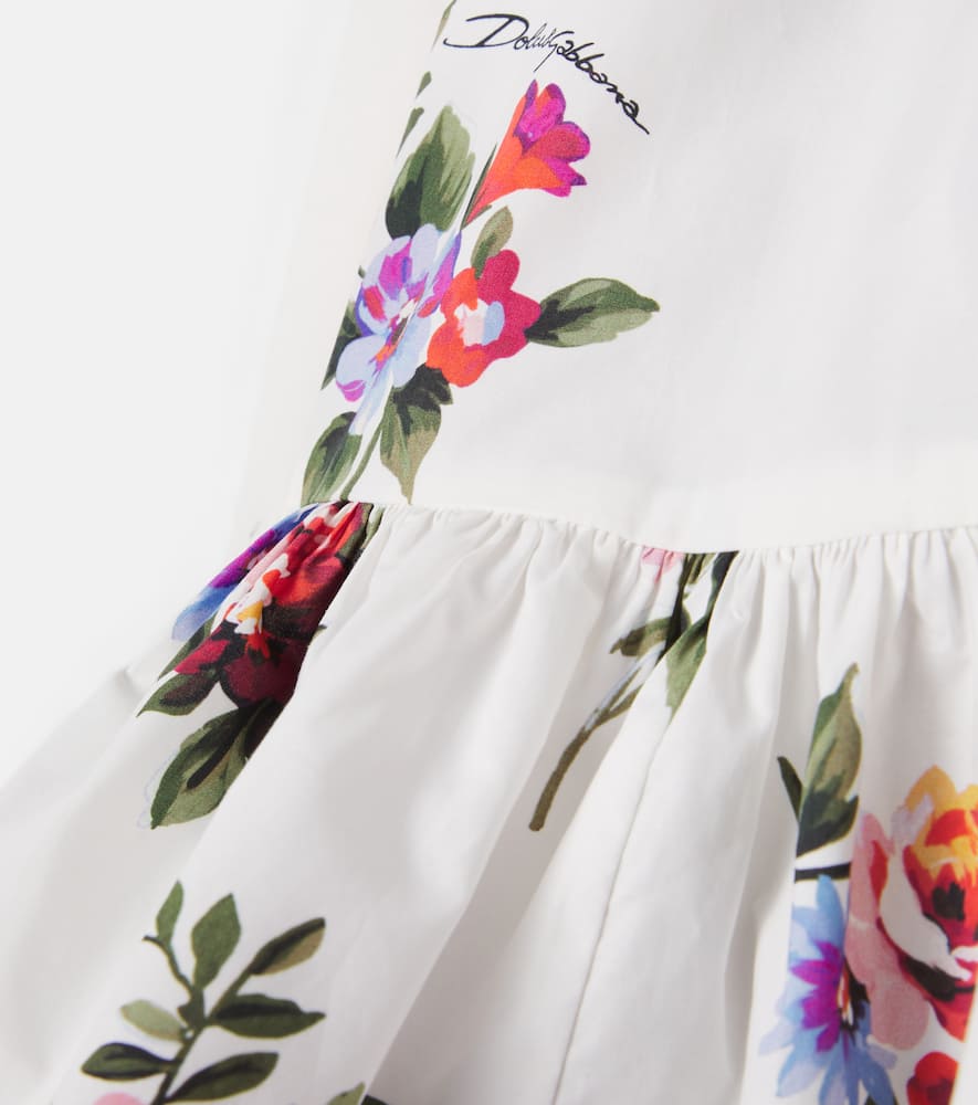 Floral cotton poplin skirt