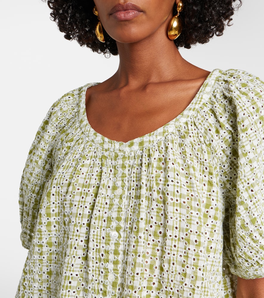 Angie broderie anglaise cotton-blend top