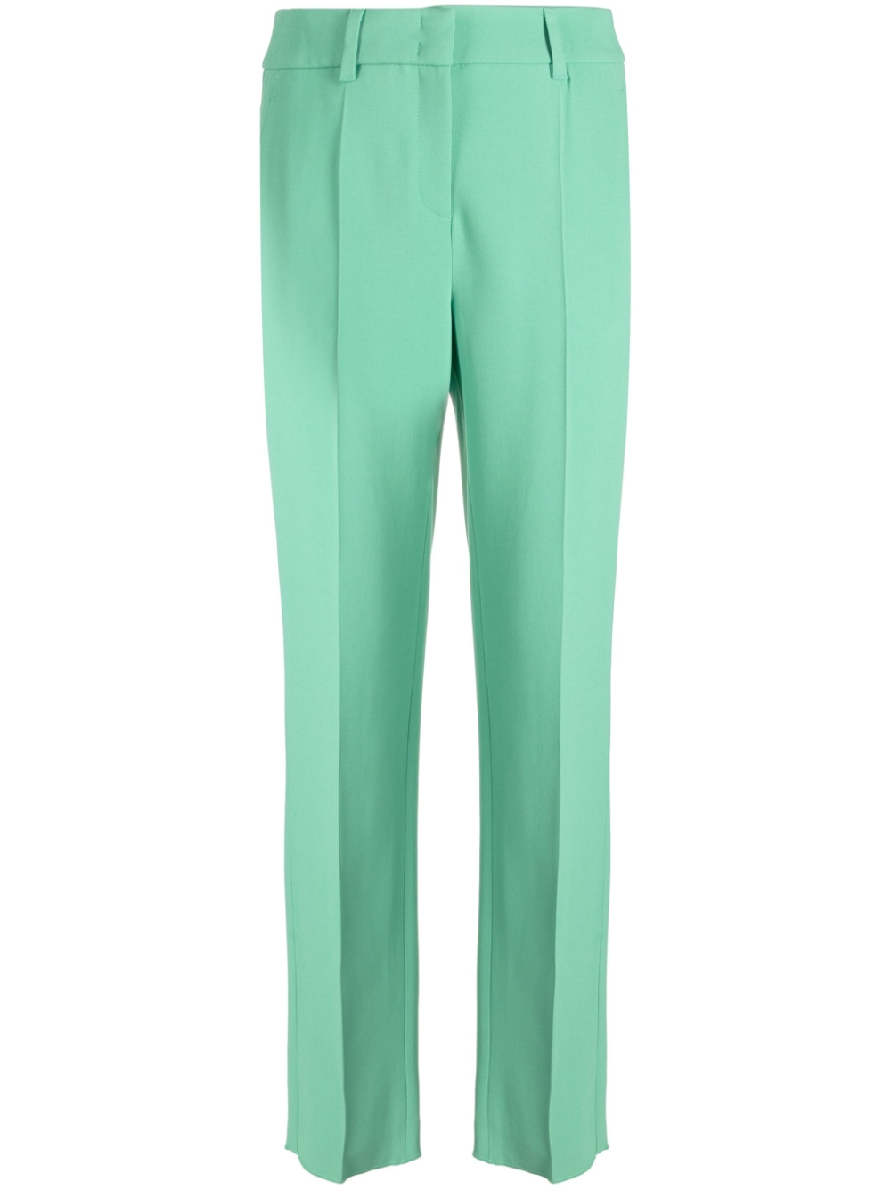 Pressed-crease high-waisted trousers - Green